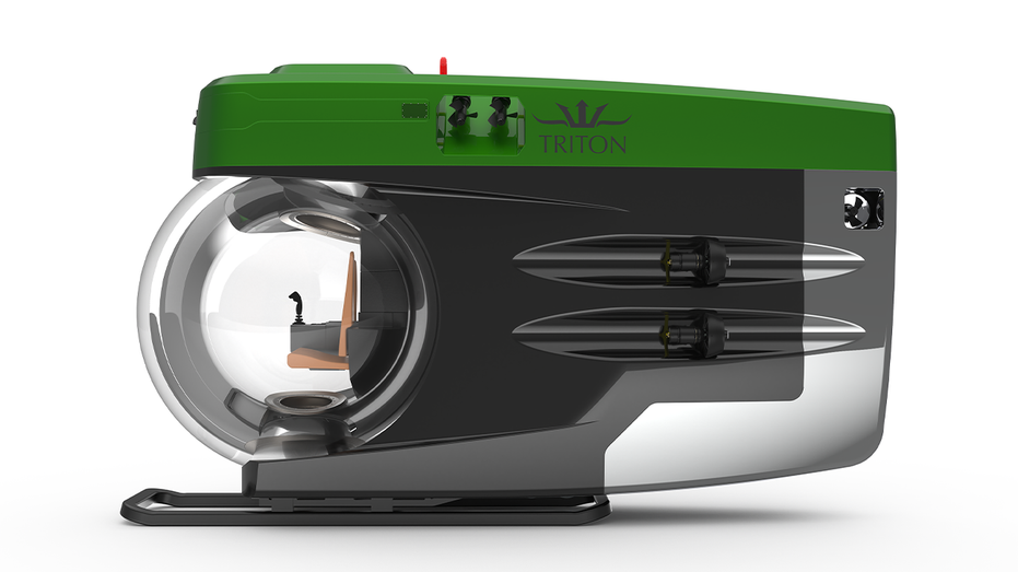 A green submarine