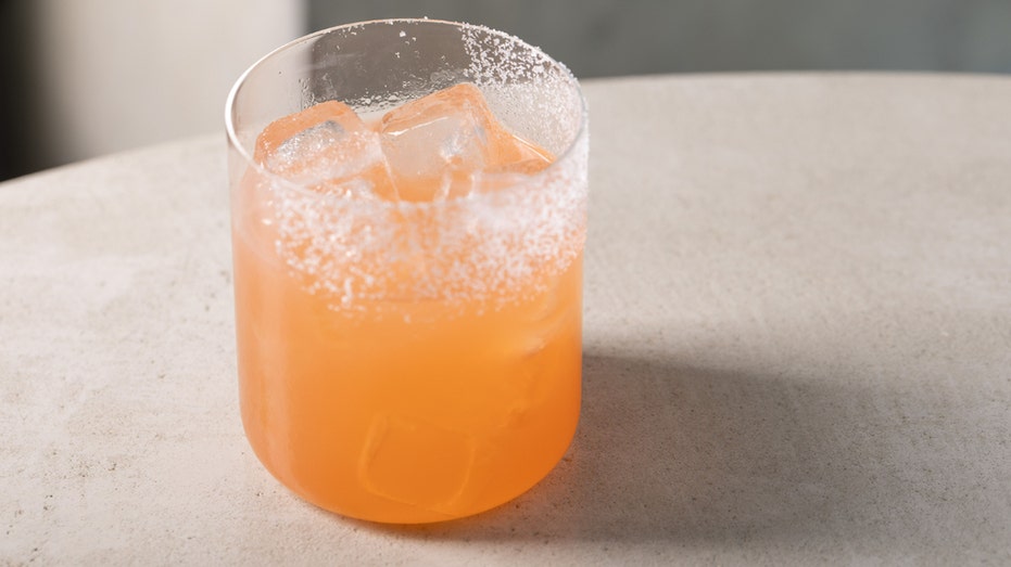 Seasonal cocktail on ice