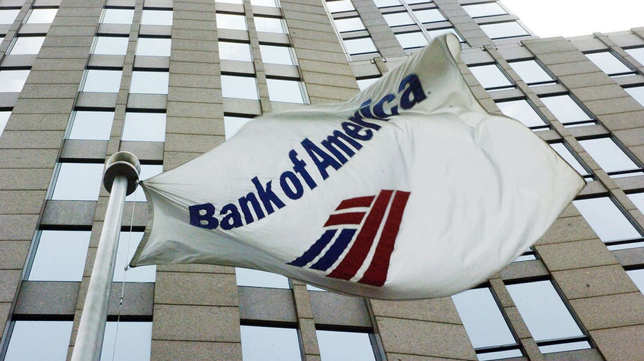 Bank of America building with flag in front of it