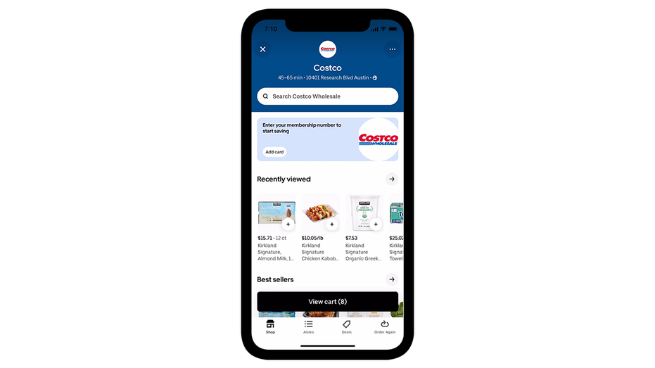 Costco ordering on Uber Eats
