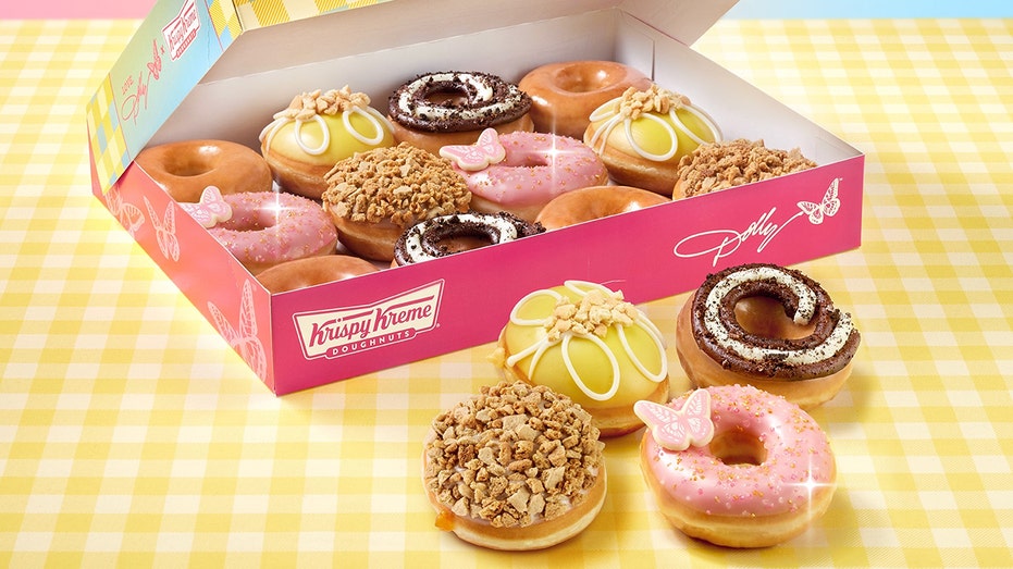 Krispy Kreme has special Dolly Parton themed dozen boxes for the collection
