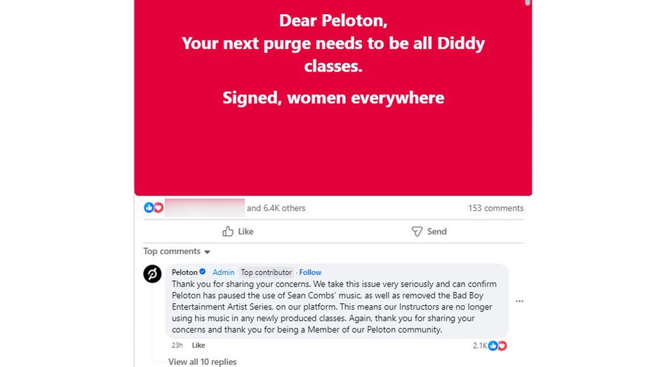 Diddy foes requested Peloton ban his music.