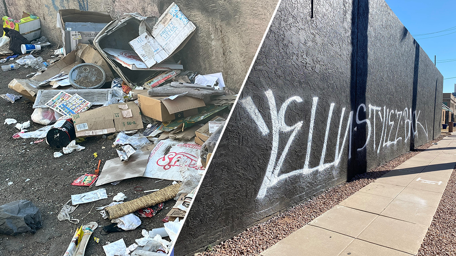 Phoenix trash left by homeless and graffiti