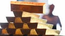 Gold bars are presented at the German Central Bank in Frankfurt am Main, central Germany on August 23, 2017. 