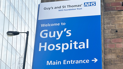 Guy's' Hospital External Sign in London. 