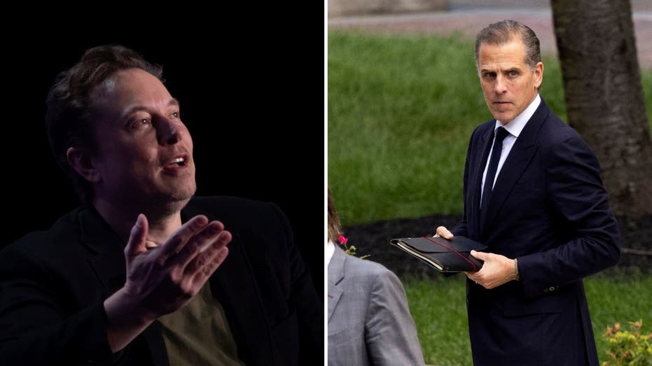 Split image of Elon Musk and Hunter Biden