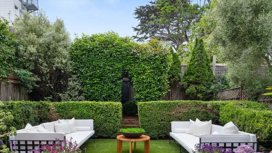The garden at the "Full House" home in San Francisco, California.