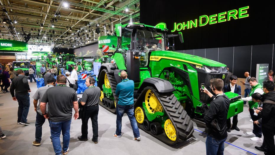 A large John Deere 8RX 410 tractor 