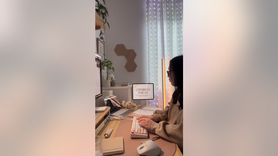 Ho working from home at her desk