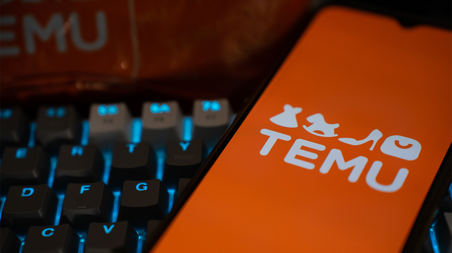 Temu logo on a phone