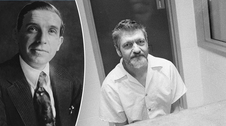Two separate photos of Charles Ponzi and Ted Kaczynski