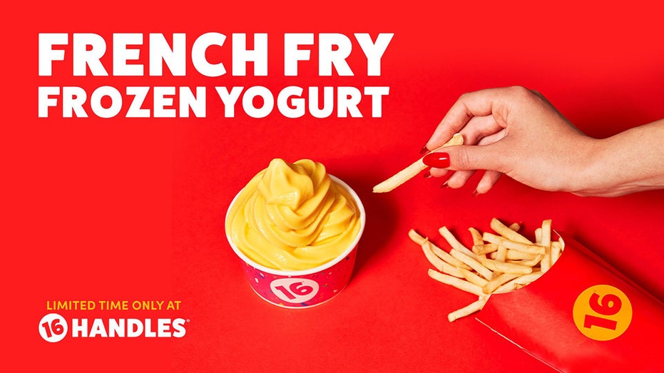 French fry frozen yogurt advertisement