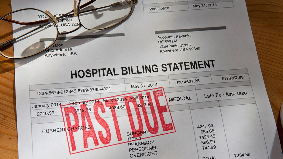 An illustration of a past due hospital bill