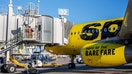 A Spirit Airlines aircraft undergoes operations in preparation for departure at the Austin-Bergstrom International Airport on February 12, 2024 in Austin, Texas.