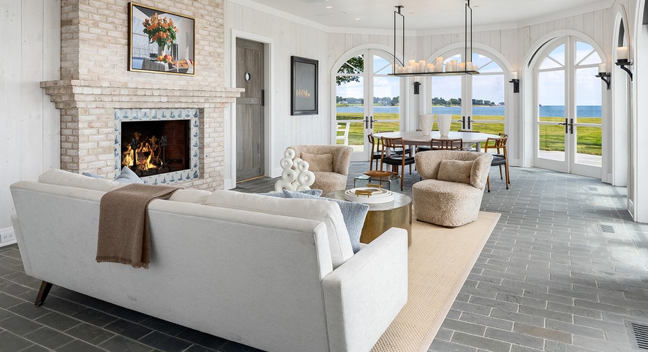 A living room inside the Westport, Connecticut home