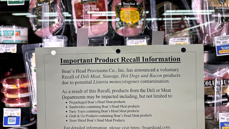 Boar's Head recall notice on deli display