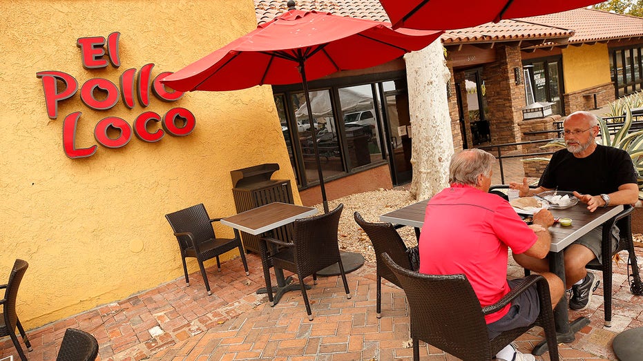 Customer eat at an El Pollo Loco