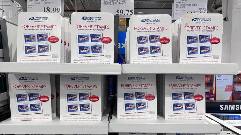 Forever stamps on display