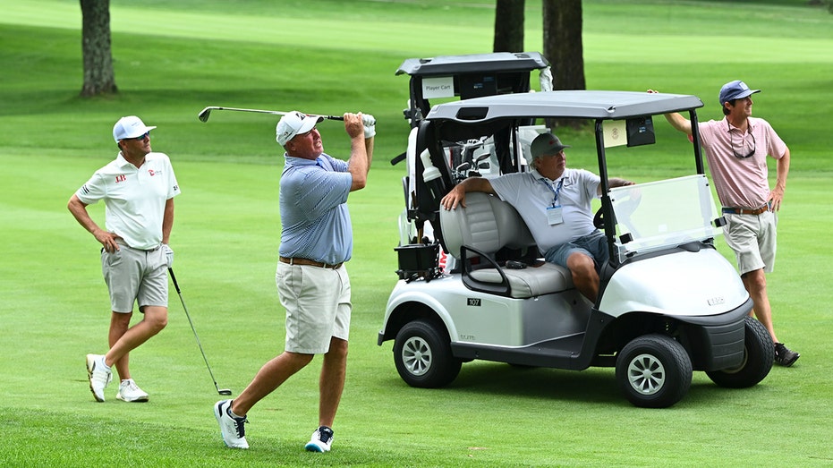 PGA Tour Champions golfers practice at Firestone Country Club