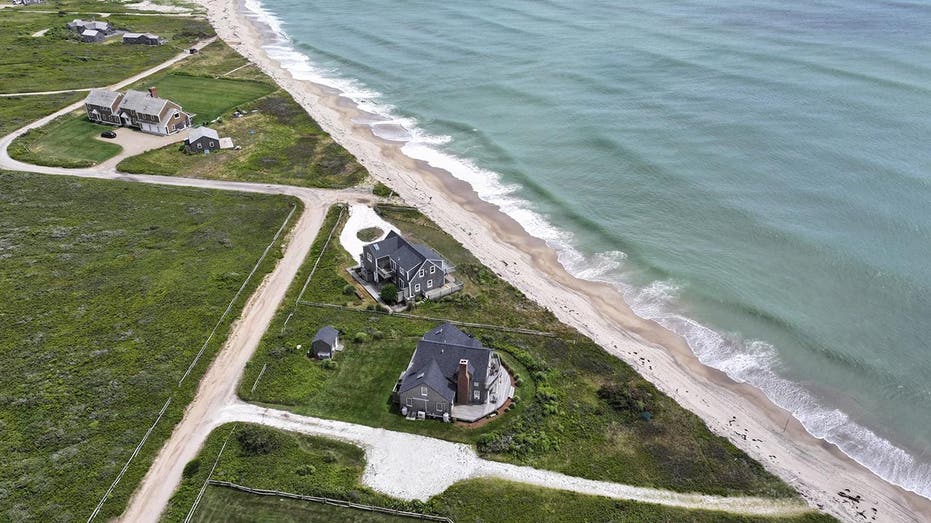 Aerial view of a property very close to the ocean