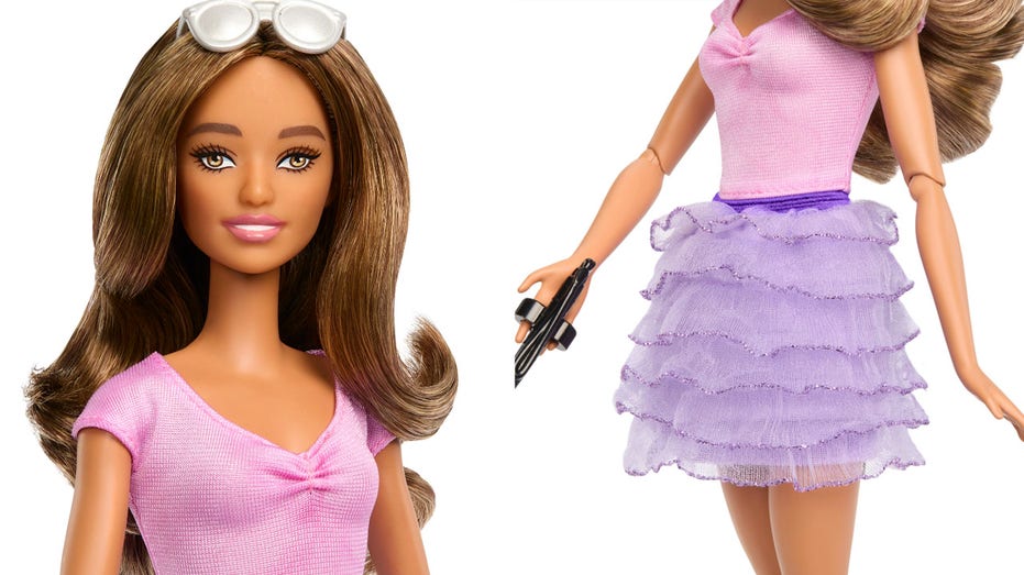 Dos imágenes de Barbie ciega. Una muestra su rostro y la otra, las articulaciones de sus codos.