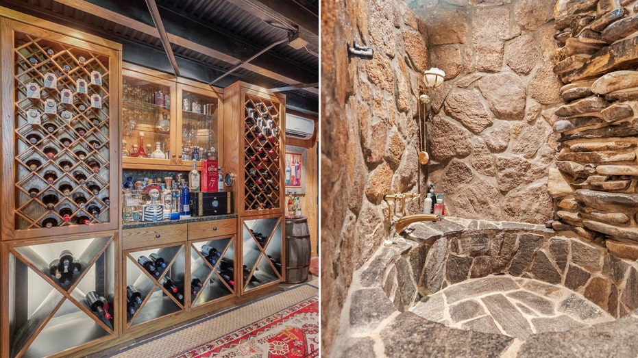 Also on the lower level is a wine cellar and an all-stone bathroom.