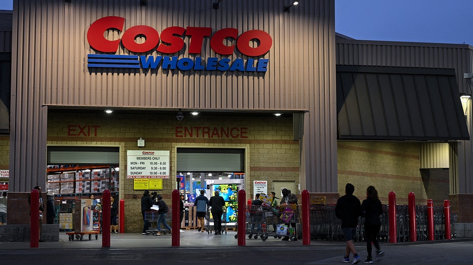 Costco storefront in the evening in CA