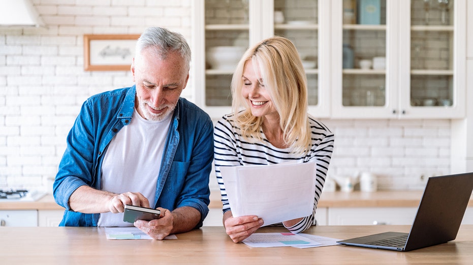 A couple going over their finances