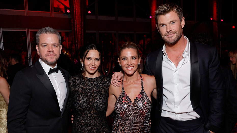 Matt Damon and Chris Hemsworth with their wives