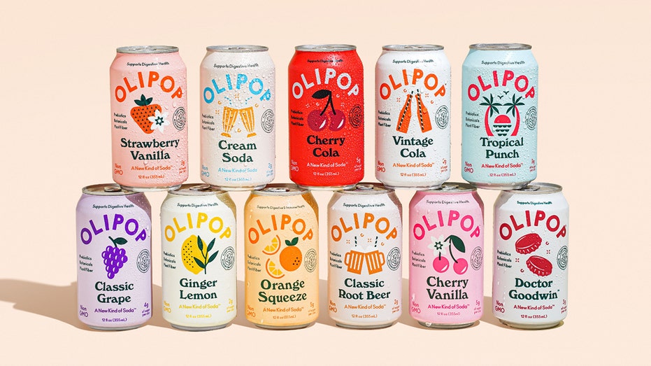 OLIPOP cans stacked