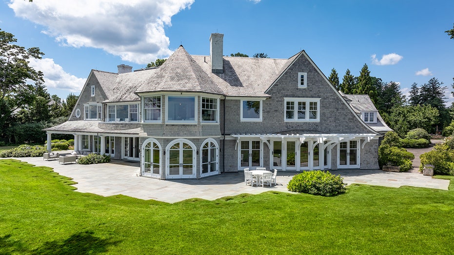 The home has numerous French doors and windows