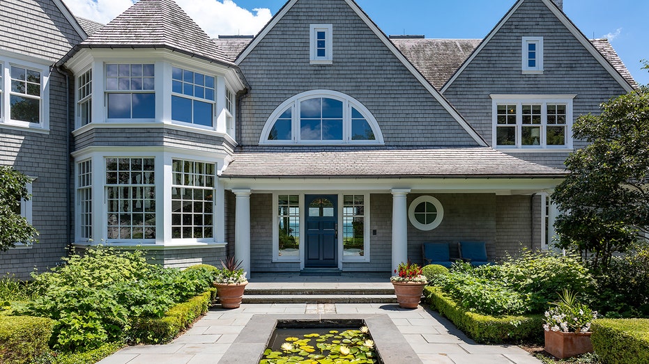 A view of the door at the $27.5M home in Westport