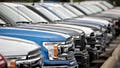 2019 Ford Motor Co. F-150 pickup trucks are displayed at a car dealership in Orland Park, Illinois, U.S., on Friday, Sept. 27, 2019. Auto sales in the U.S. probably took a big step back in September, setting the stage for hefty incentive spending by carmakers struggling to clear old models from dealers' inventory - Fox News