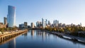 Skyline in autumn behind the Schuylkill River Boardwalk in morning- I 76 in view, Philadelphia, Pennsylvania, USA. (Photo by: Jumping Rocks/Universal Images Group via Getty Images) - Fox News