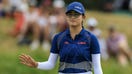US Rose Zhang reacts after scoring an eagle during round 3 of the womens golf individual stroke play of the Paris 2024 Olympic Games at Le Golf National in Guyancourt, south-west of Paris on August 9, 2024.