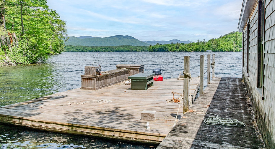 The property has hundreds of feet of lake frontage