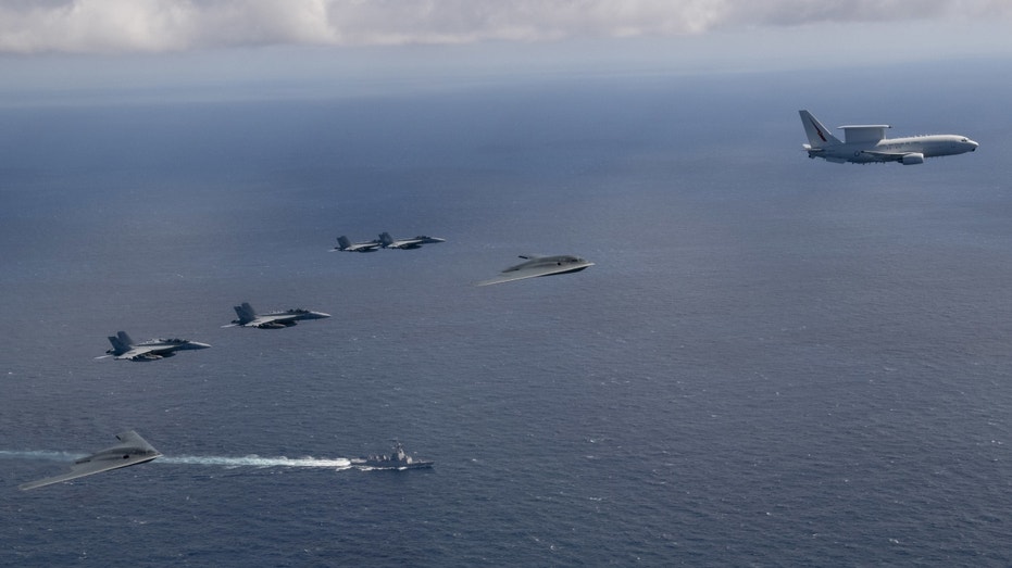 E-7A Wedgetail flying in formation