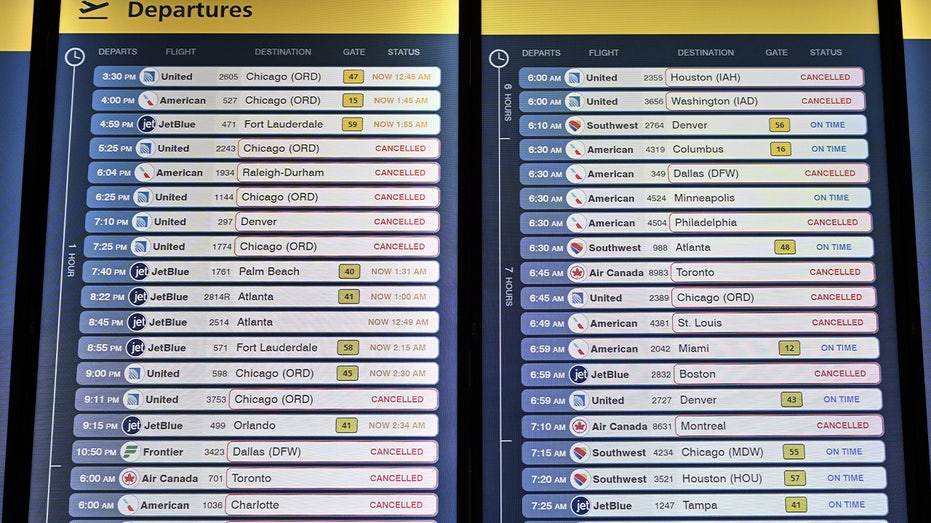 Flight information on cancellations