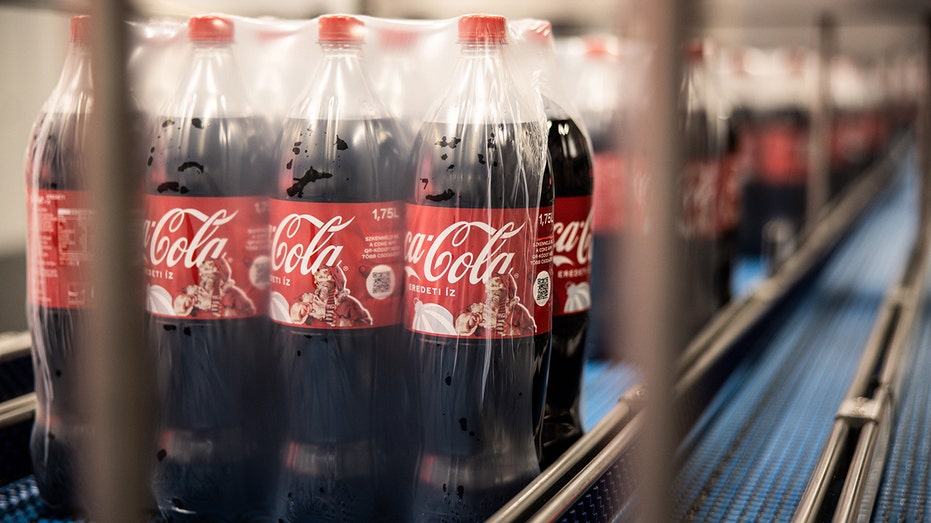 Bottles of Coca-Cola packaged together