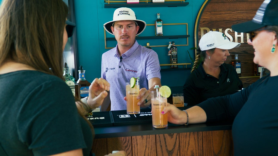 Joel Dahmen bartends