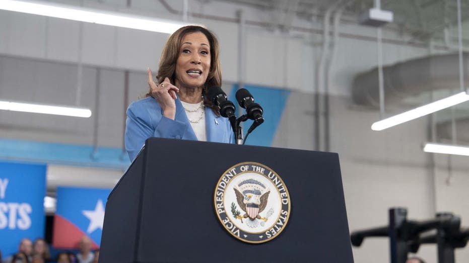 Kamala Harris at podium