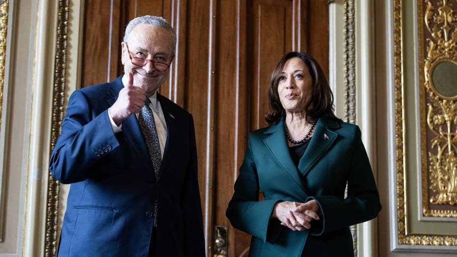 Chuck Schumer and Kamala Harris