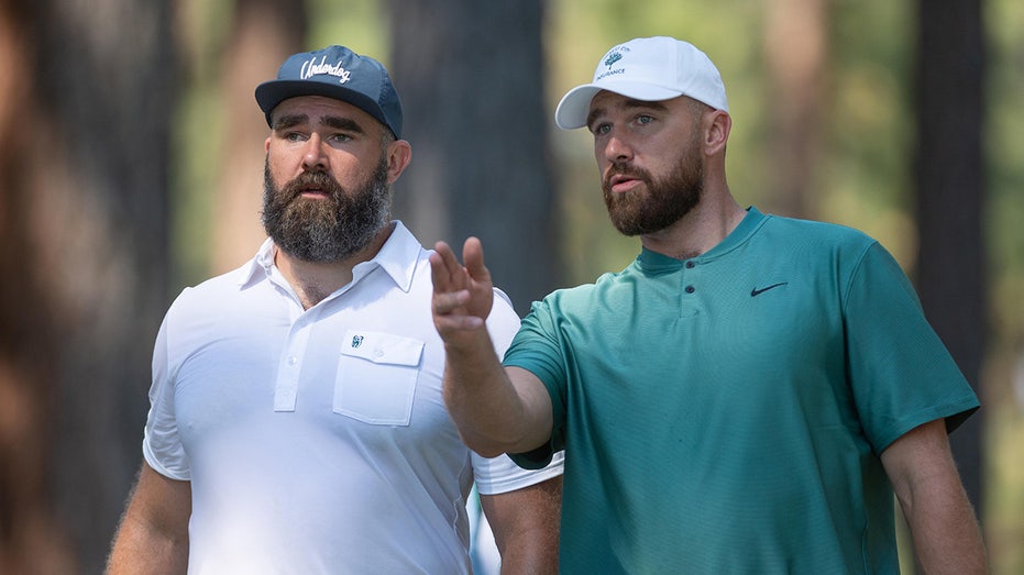 Kelce brothers at a golf tournament