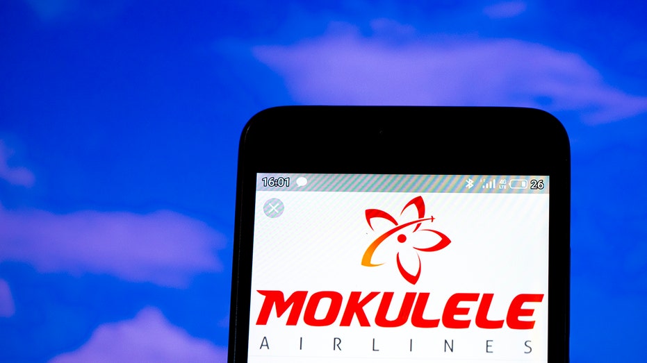 Mokulele Flight Service logo on phone