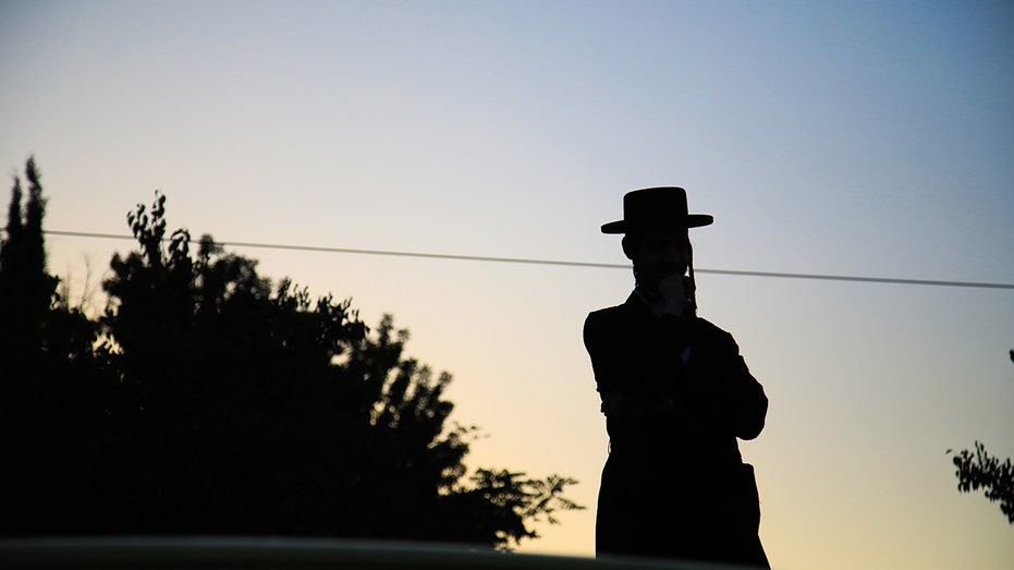 Silhouette of an Orthodox Jewish man