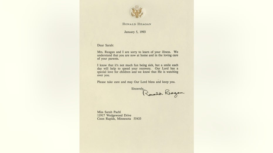 reagan letter to sick girl