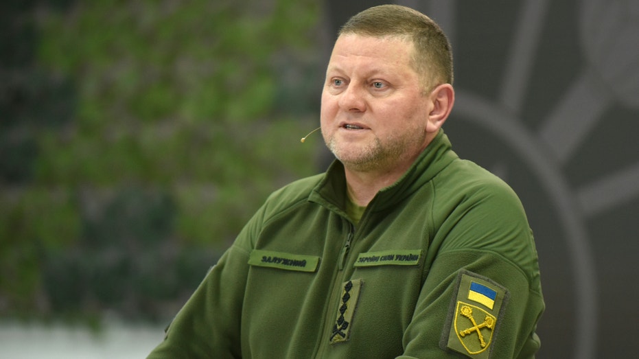 Commander-in-Chief of the Armed Forces of Ukraine, General Valerii Zaluzhnyi, holds a press conference in Kyiv on Dec. 26, 2023.