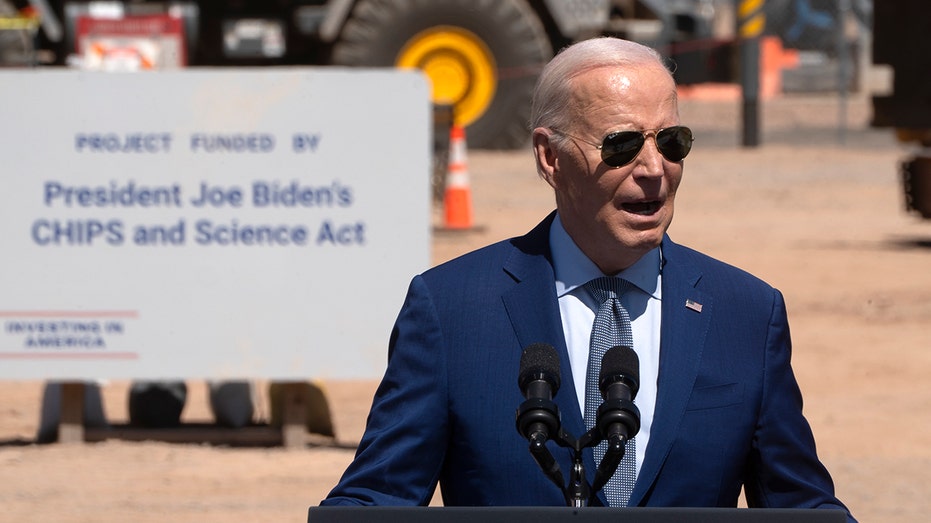 President Biden speaking at Intel