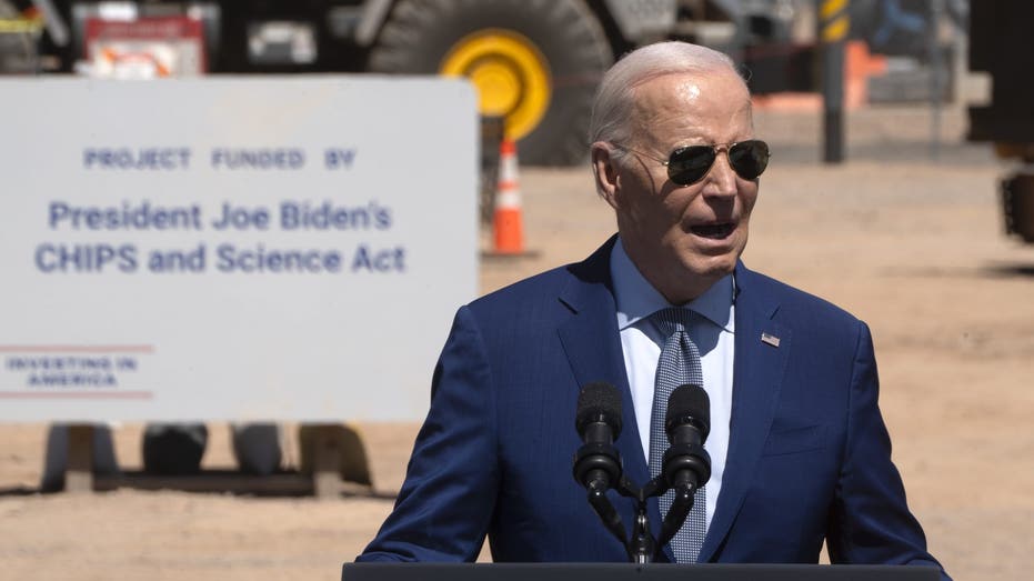 President Biden gives a speech at Intel Ocotillo Campus in Chandler, Arizona