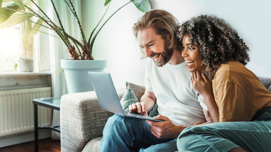 A couple on the computer